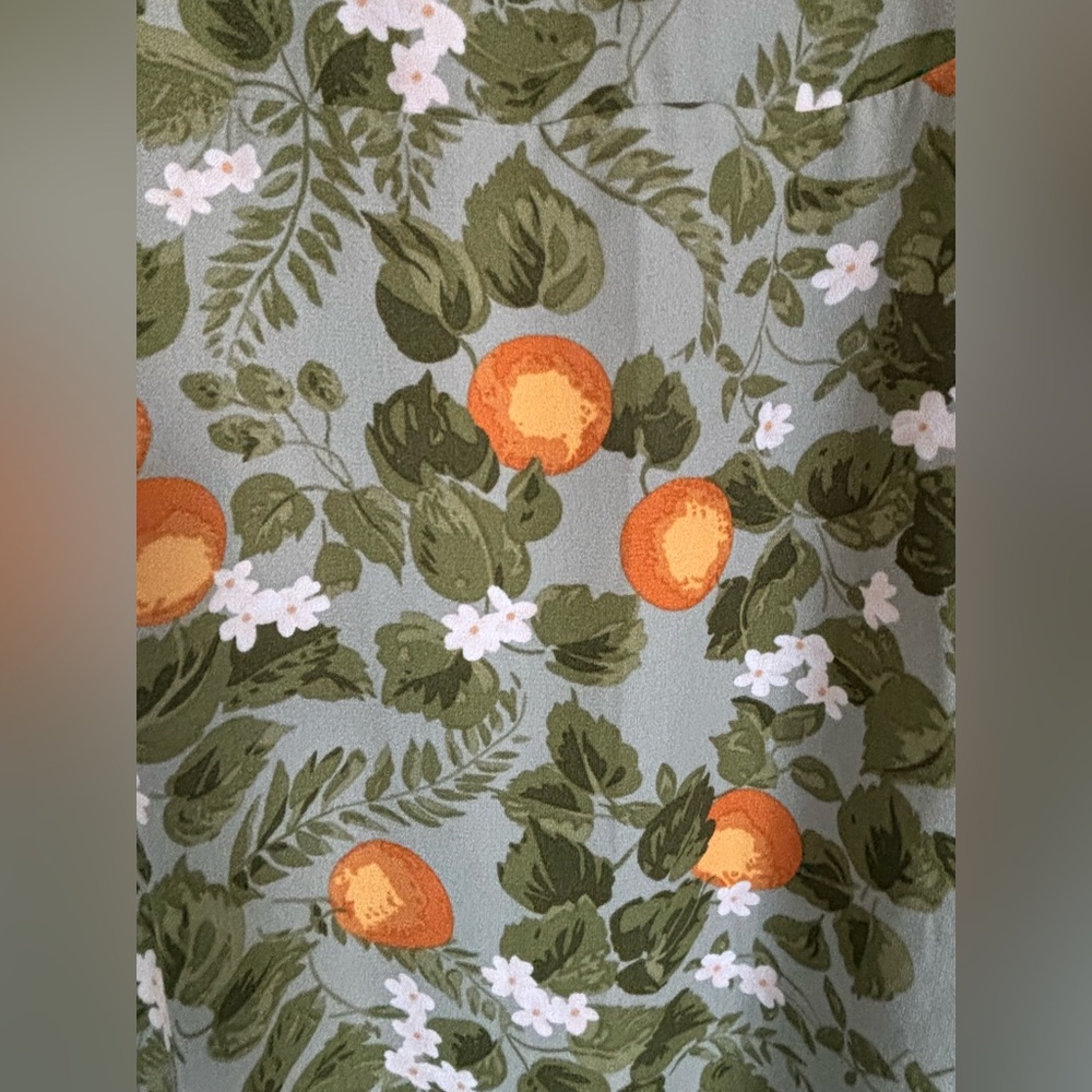 Commense Floral Green and Orange Women's Dress Size L - Picture 2 of 9